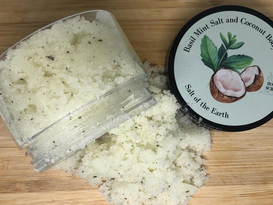 Basil Mint Salt and Coconut Body Scrub